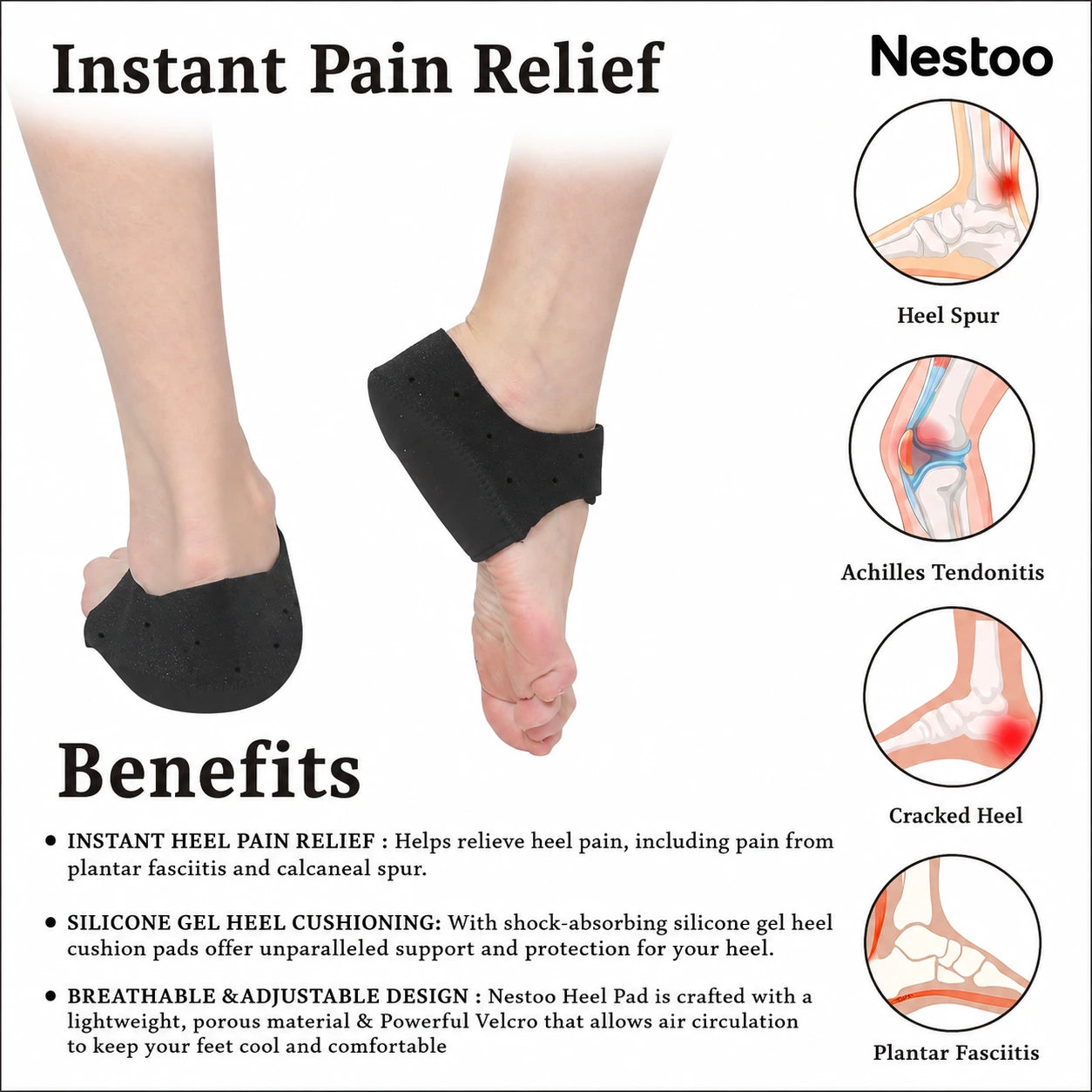Nestoo™ - Gel Heel Protector for Men & Women (Pack of 2)