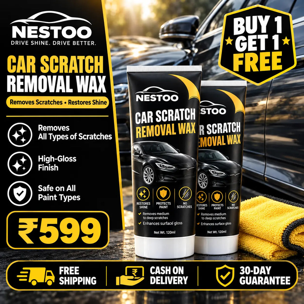 Nestoo® - Car Scratch Removal Wax 🔥 Buy 1 Get 1 Free 🔥
