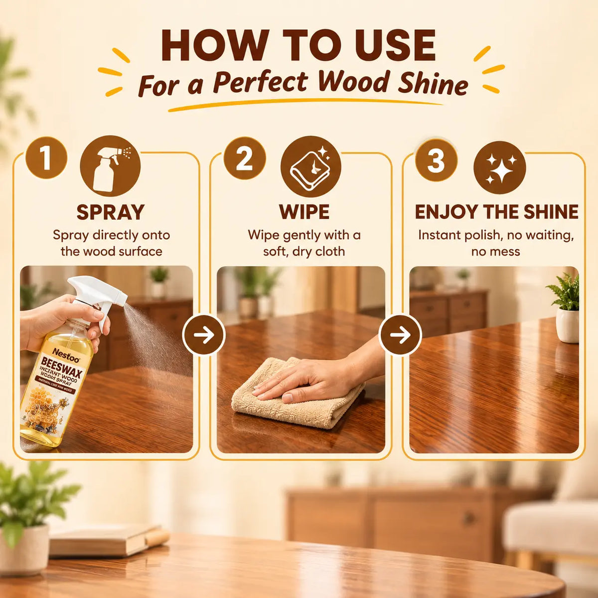 Nestoo® - RichWood Beeswax Furniture Polish Spray 🔥 Buy 1 Get 1 Free 🔥