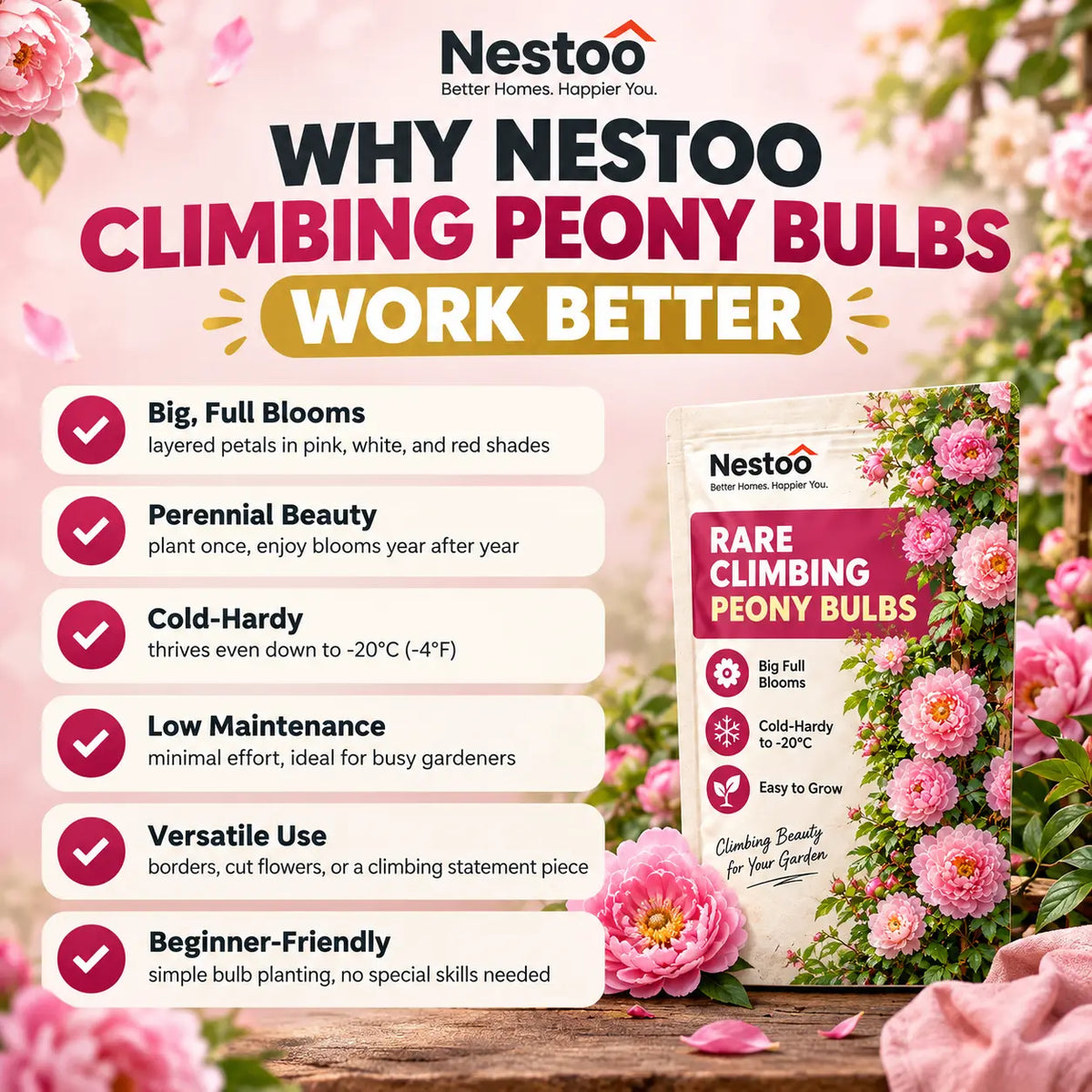 🌸Nestoo - Rare Climbing Peony Bulbs🔥Buy 6 Get 6 Free Bulbs🔥